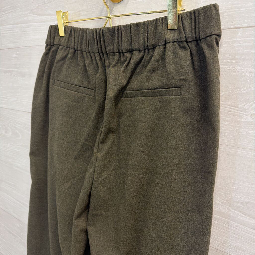 Loft Green Straight Leg Pull On Pants Medium