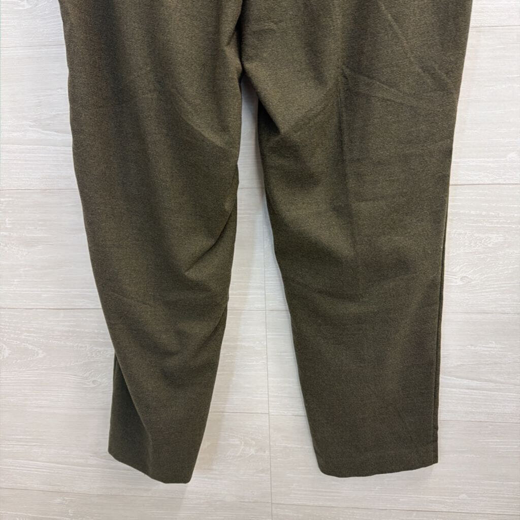 Loft Green Straight Leg Pull On Pants Medium