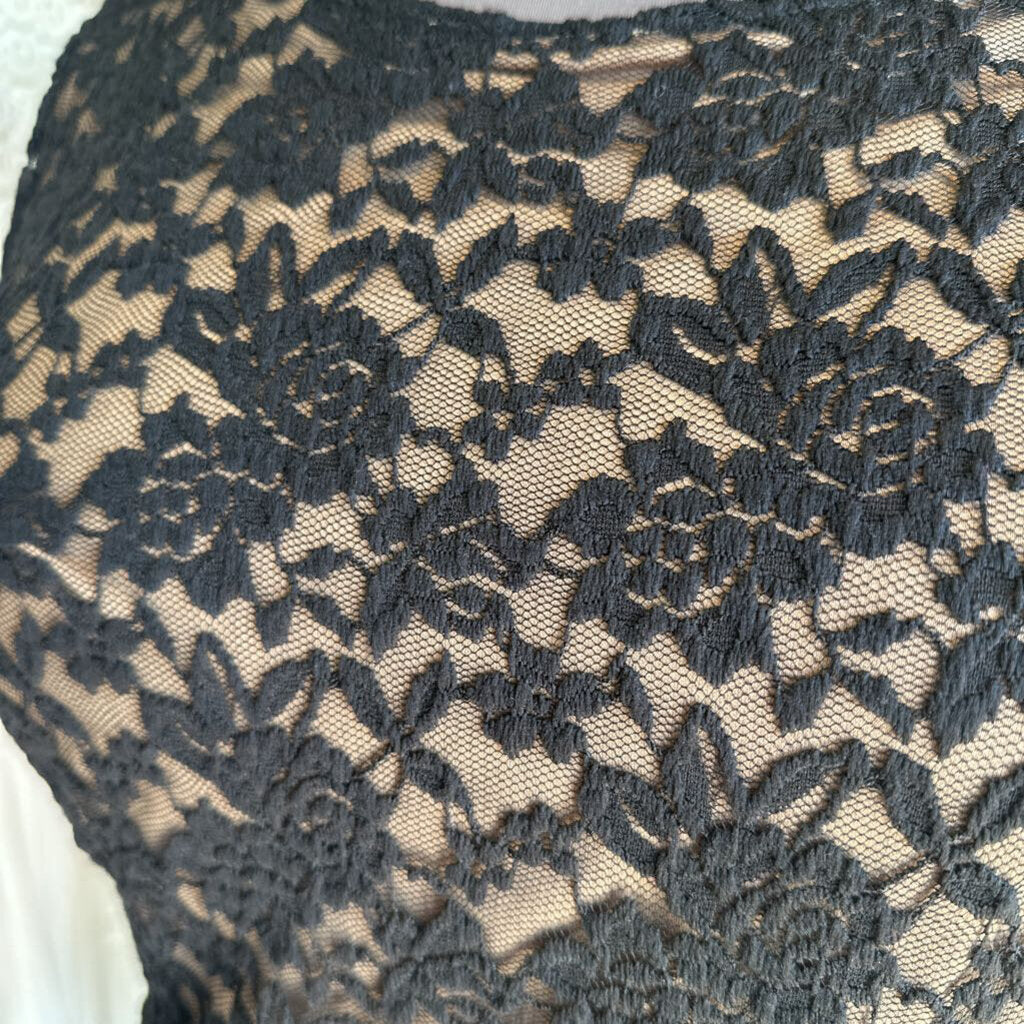 Connected Apparel Black/ Beige Lace Long Sleeve Short Formal Dress 20W