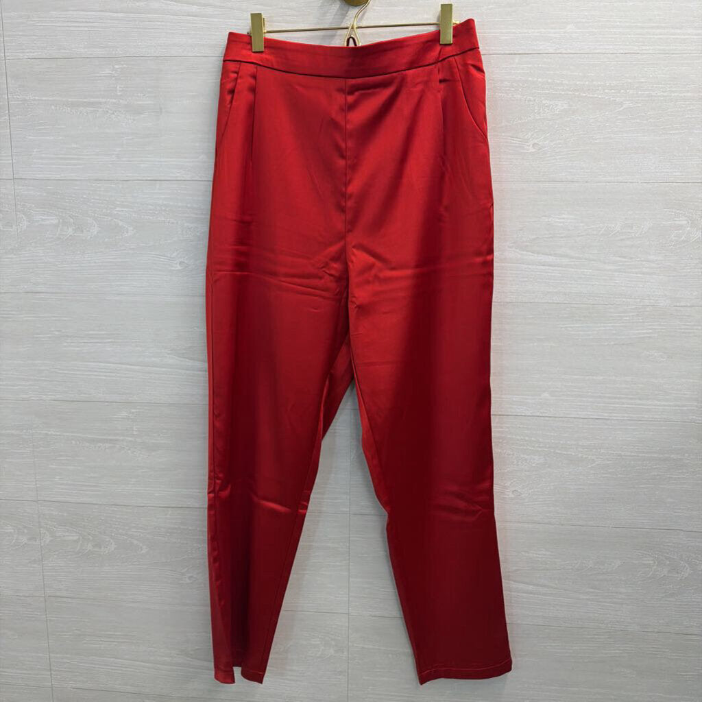 Red Silky Pull On Pants Extra Large