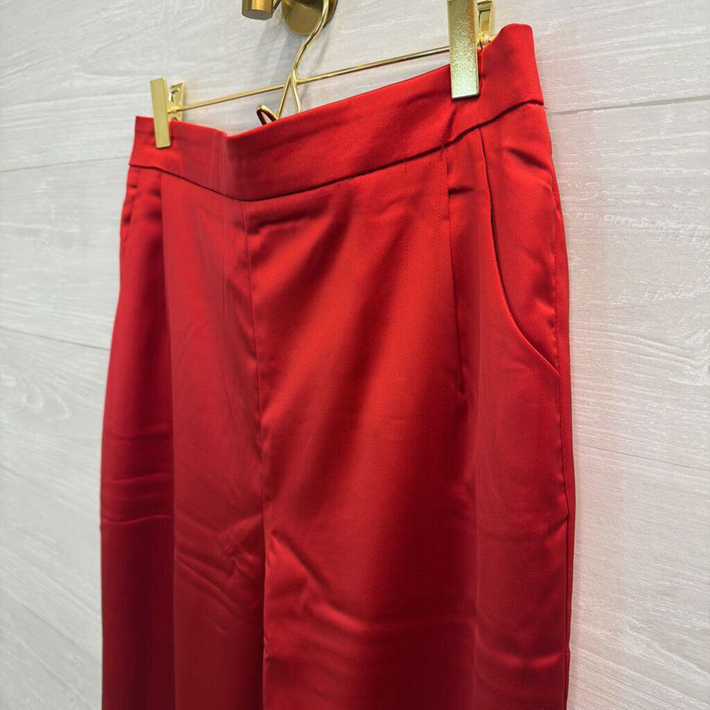 Red Silky Pull On Pants Extra Large