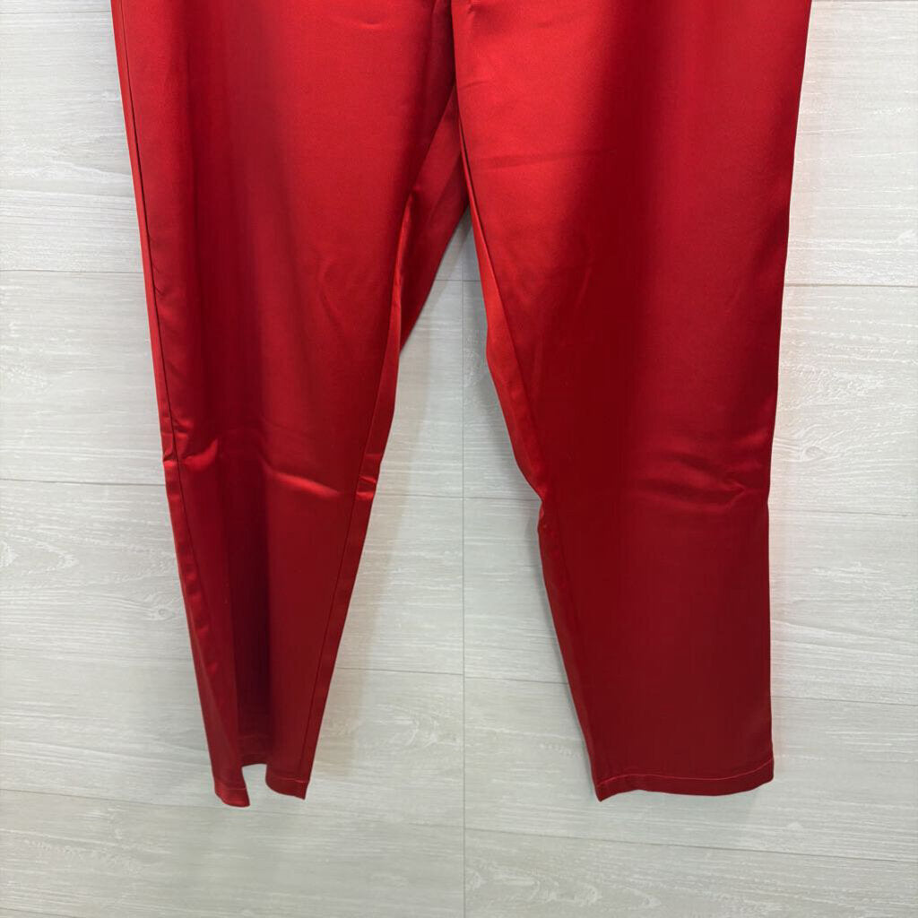 Red Silky Pull On Pants Extra Large