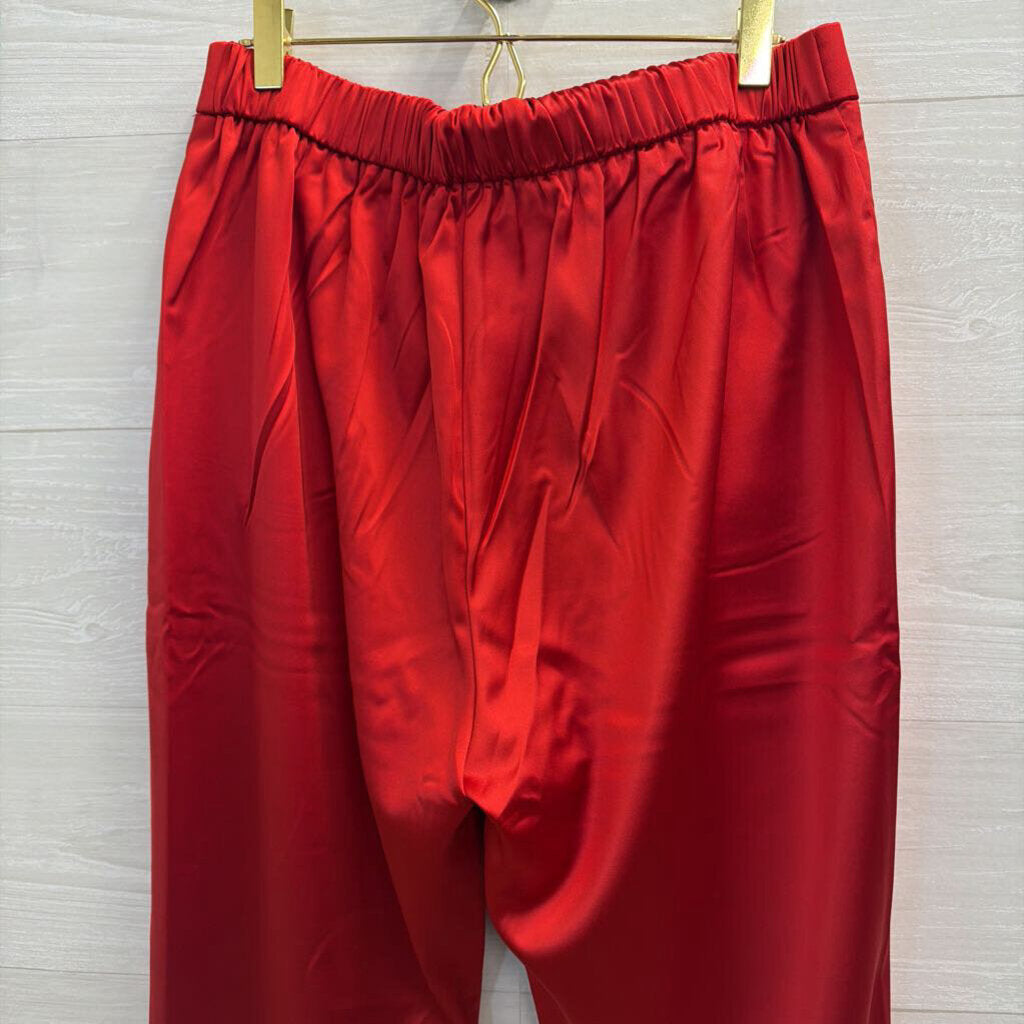 Red Silky Pull On Pants Extra Large