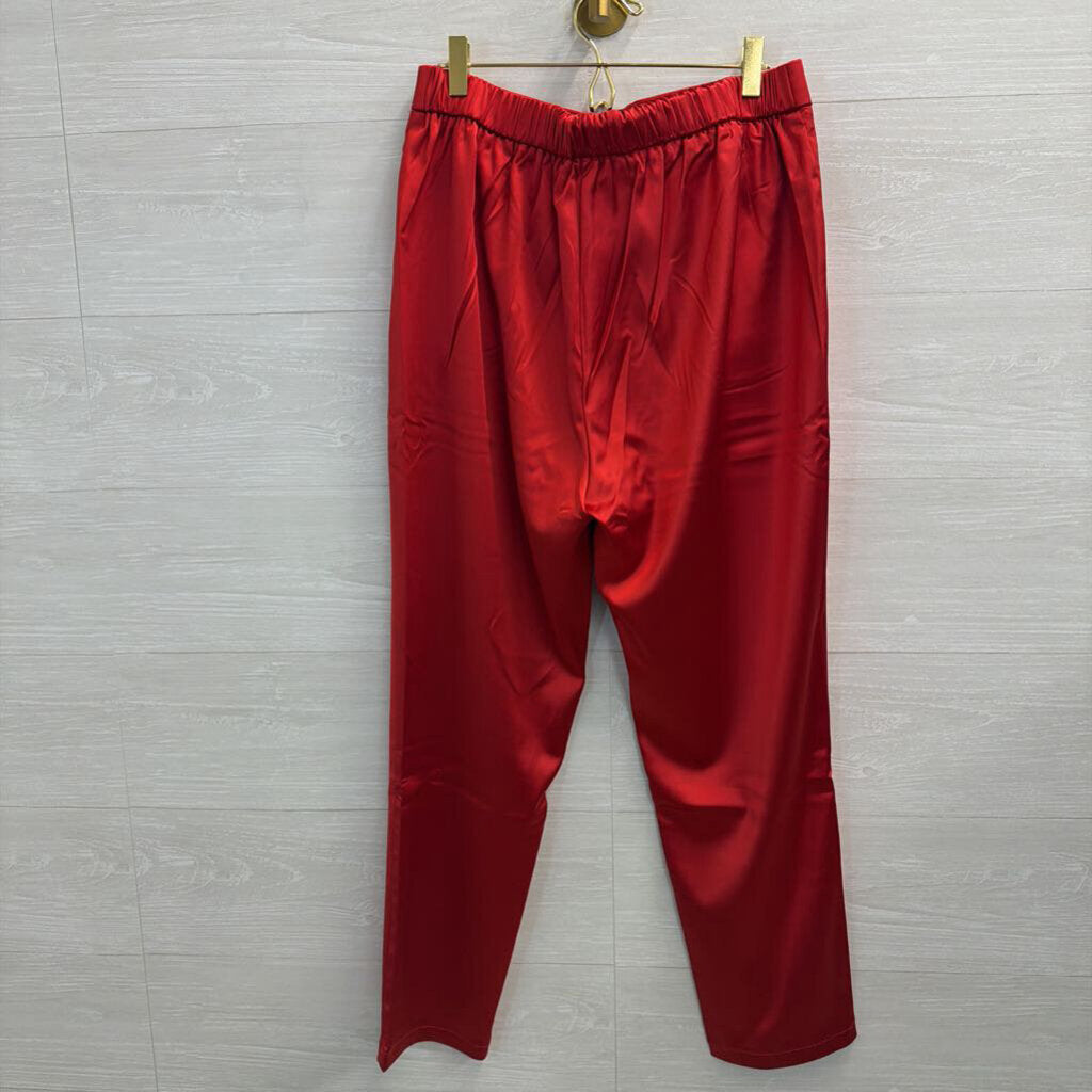 Red Silky Pull On Pants Extra Large