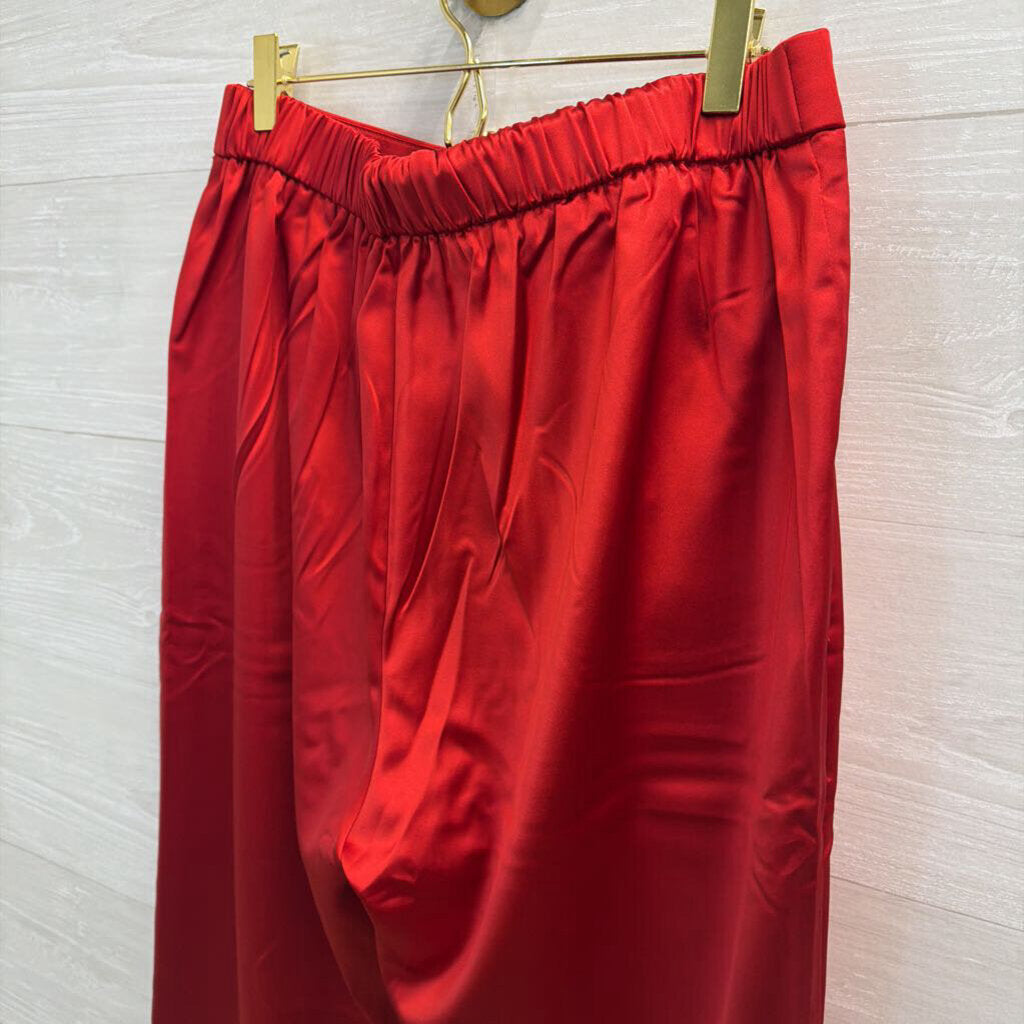 Red Silky Pull On Pants Extra Large