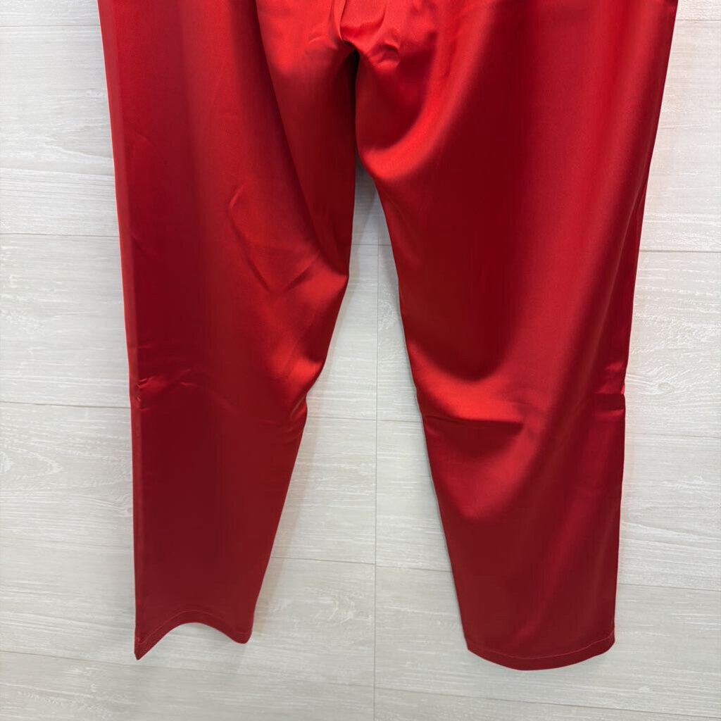 Red Silky Pull On Pants Extra Large