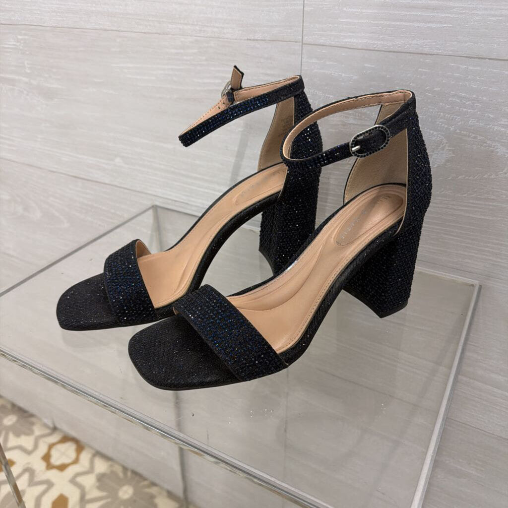 Kelly and Katie Navy Sparkle Ankle Strap Heels 7