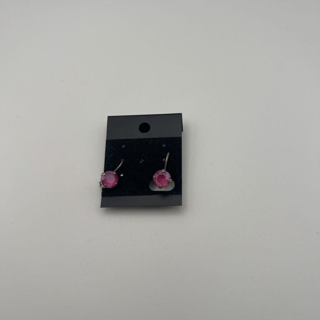 Sabika Silver/ Pink Stone Earrings