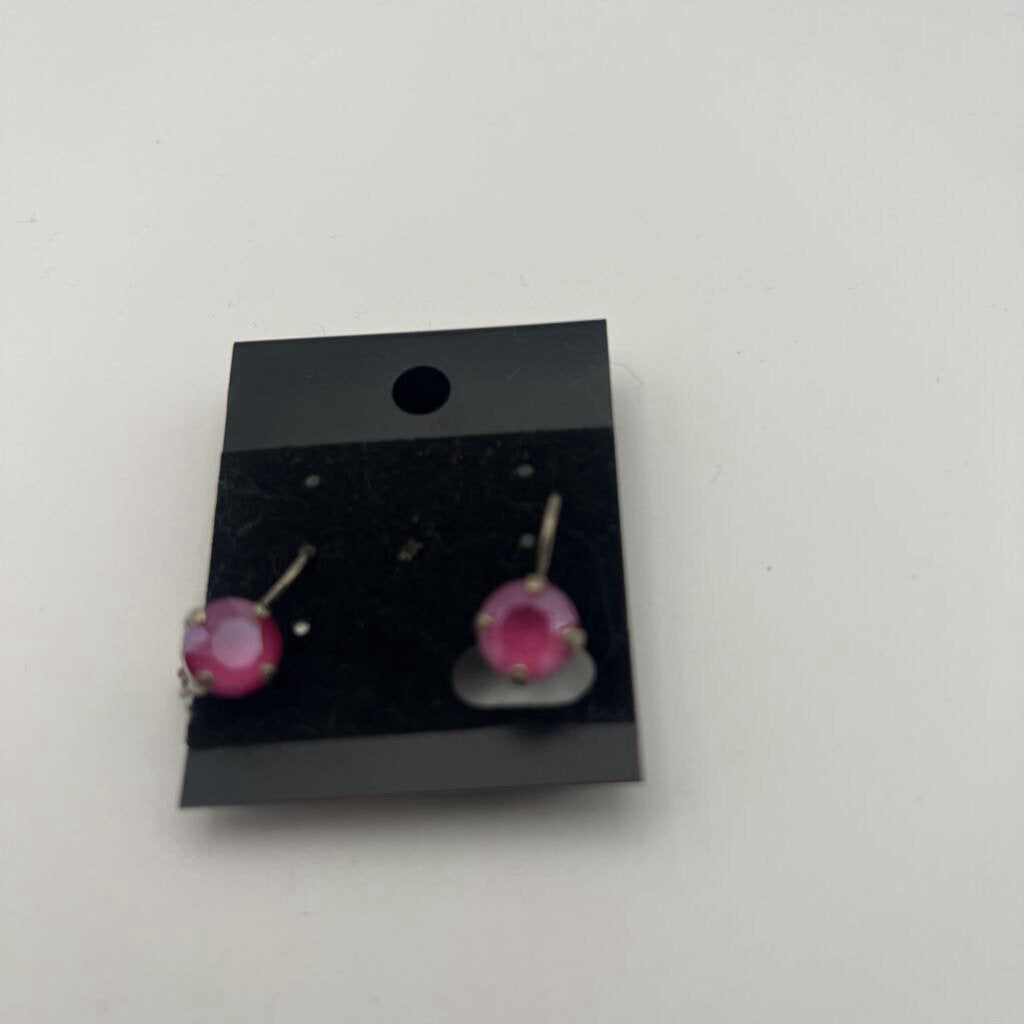 Sabika Silver/ Pink Stone Earrings