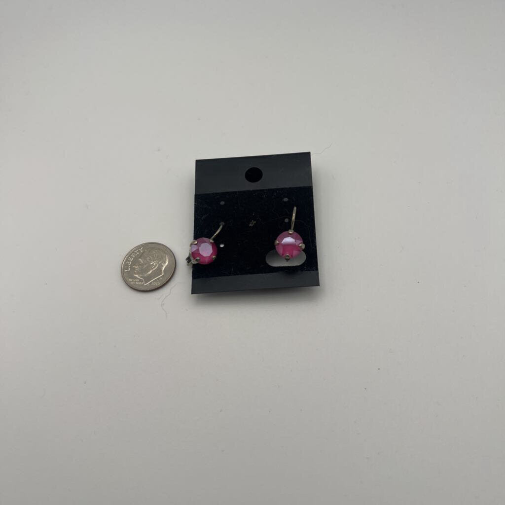 Sabika Silver/ Pink Stone Earrings