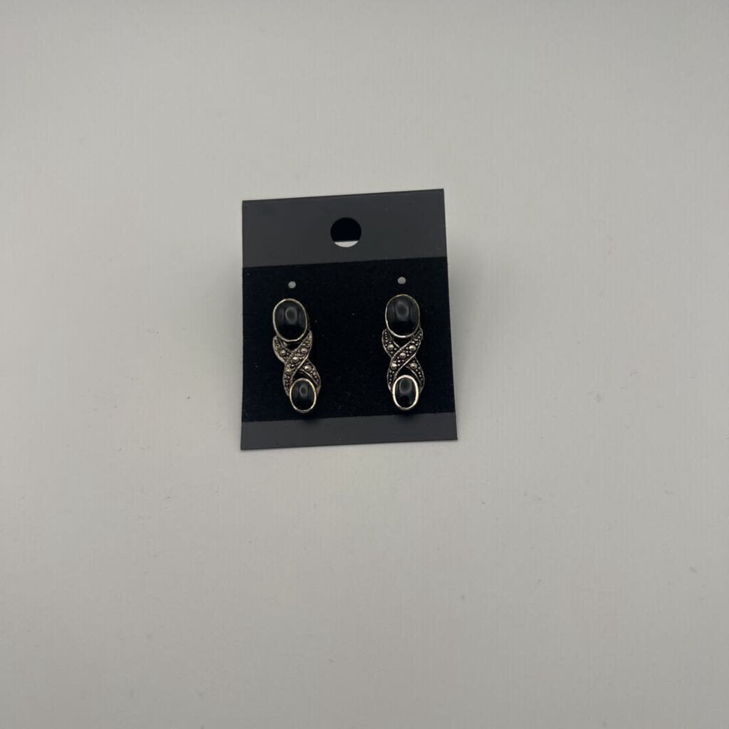 Silver/ Black Earrings