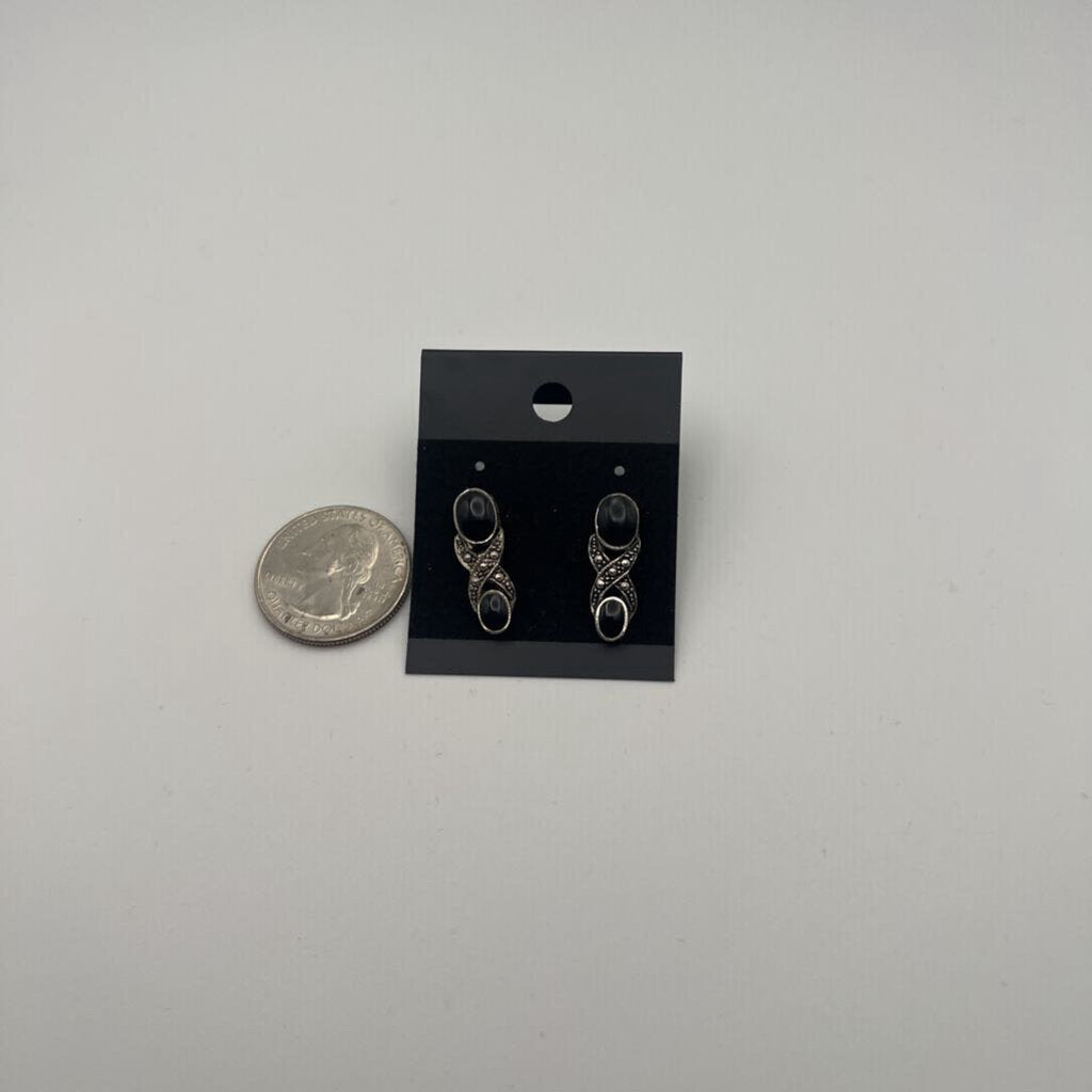 Silver/ Black Earrings
