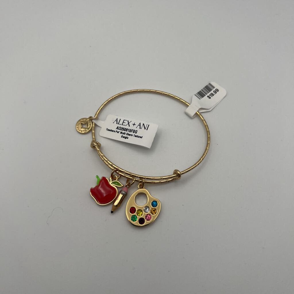 Alex and Ani Gold Teacher's Pet Charm Bracelet