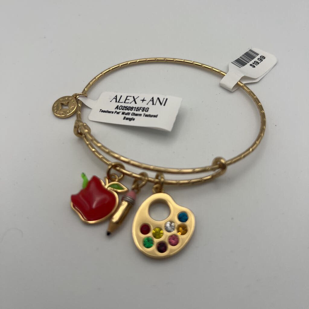 Alex and Ani Gold Teacher's Pet Charm Bracelet