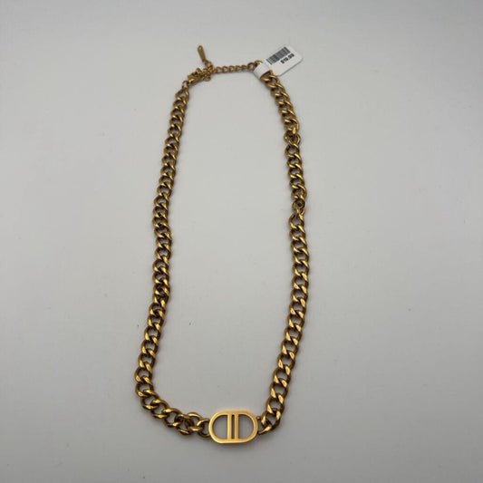 Gold Double Buckle Necklace