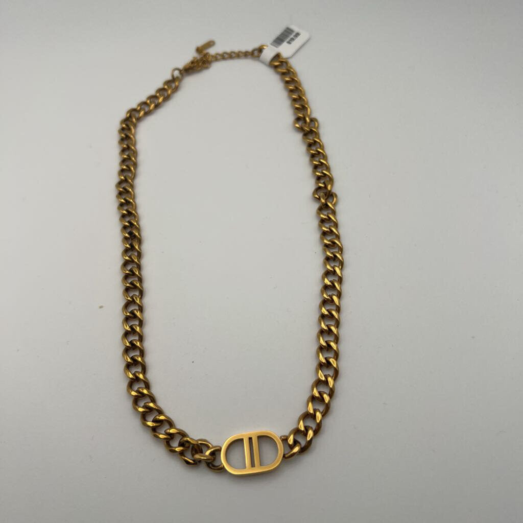 Gold Double Buckle Necklace