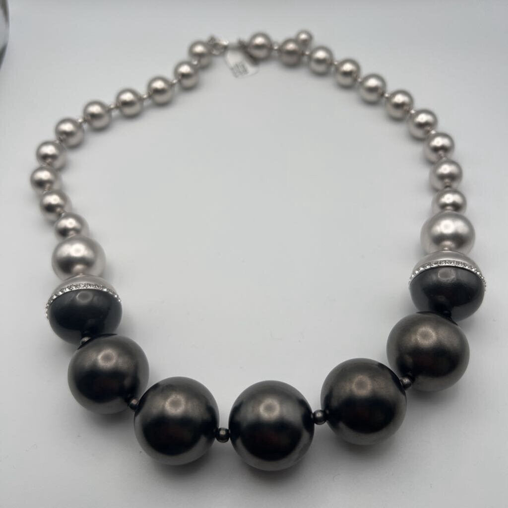 Kate Spade Silver/ Grey Ball Statement Necklace