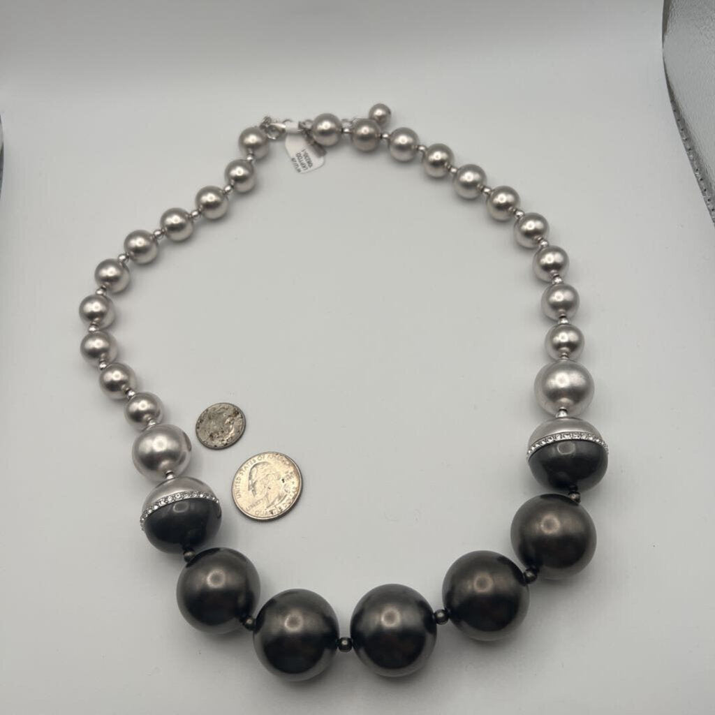 Kate Spade Silver/ Grey Ball Statement Necklace