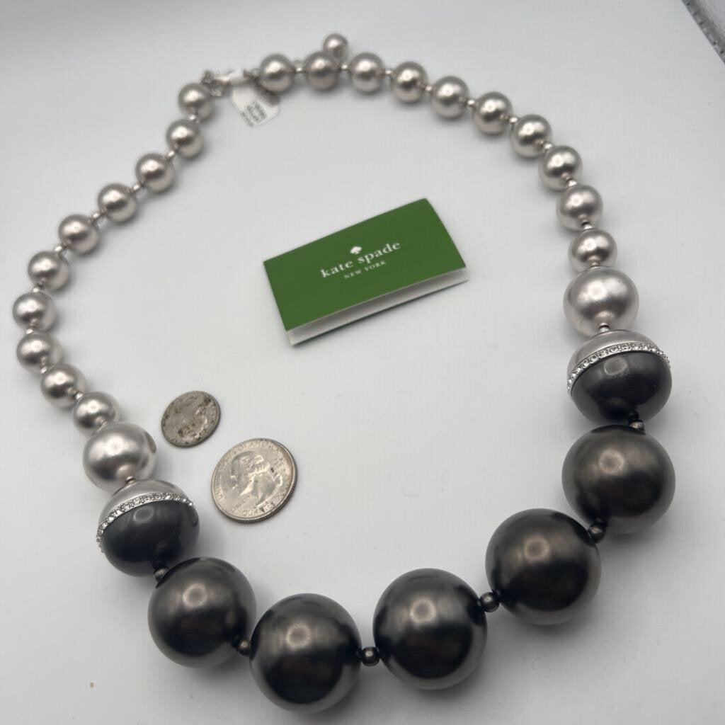 Kate Spade Silver/ Grey Ball Statement Necklace