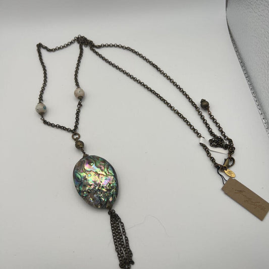 Vivendi Iridescent Abalone Shell Long Necklace