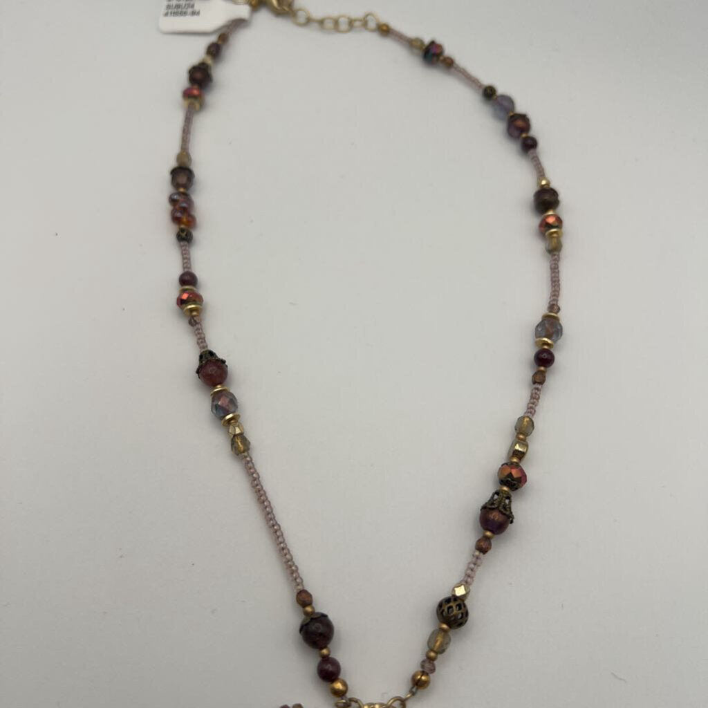 Anne Vaughan Gold/ Brown Beaded Necklace