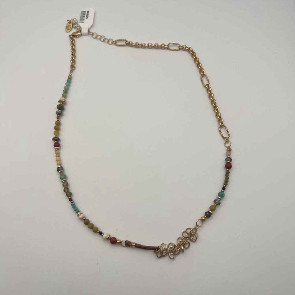 Anne Vaughan Gold/ Multi Beaded Necklace