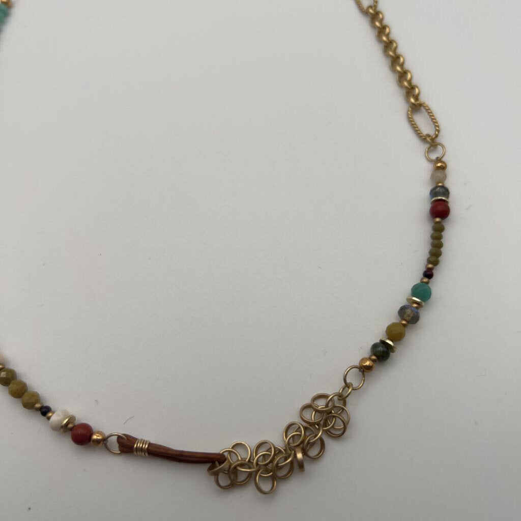 Anne Vaughan Gold/ Multi Beaded Necklace