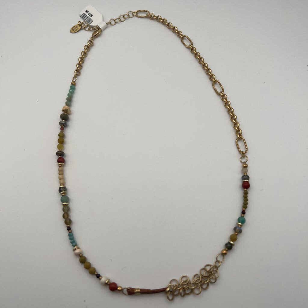 Anne Vaughan Gold/ Multi Beaded Necklace