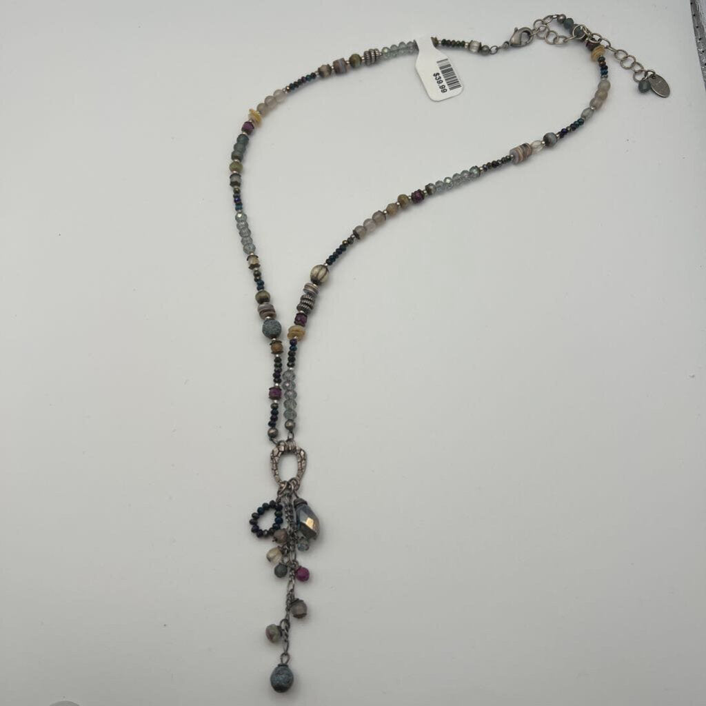 Anne Vaughan Silver/ Multi Beaded Necklace
