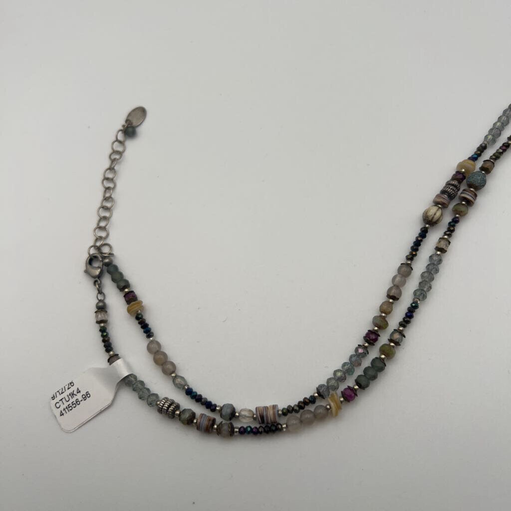 Anne Vaughan Silver/ Multi Beaded Necklace