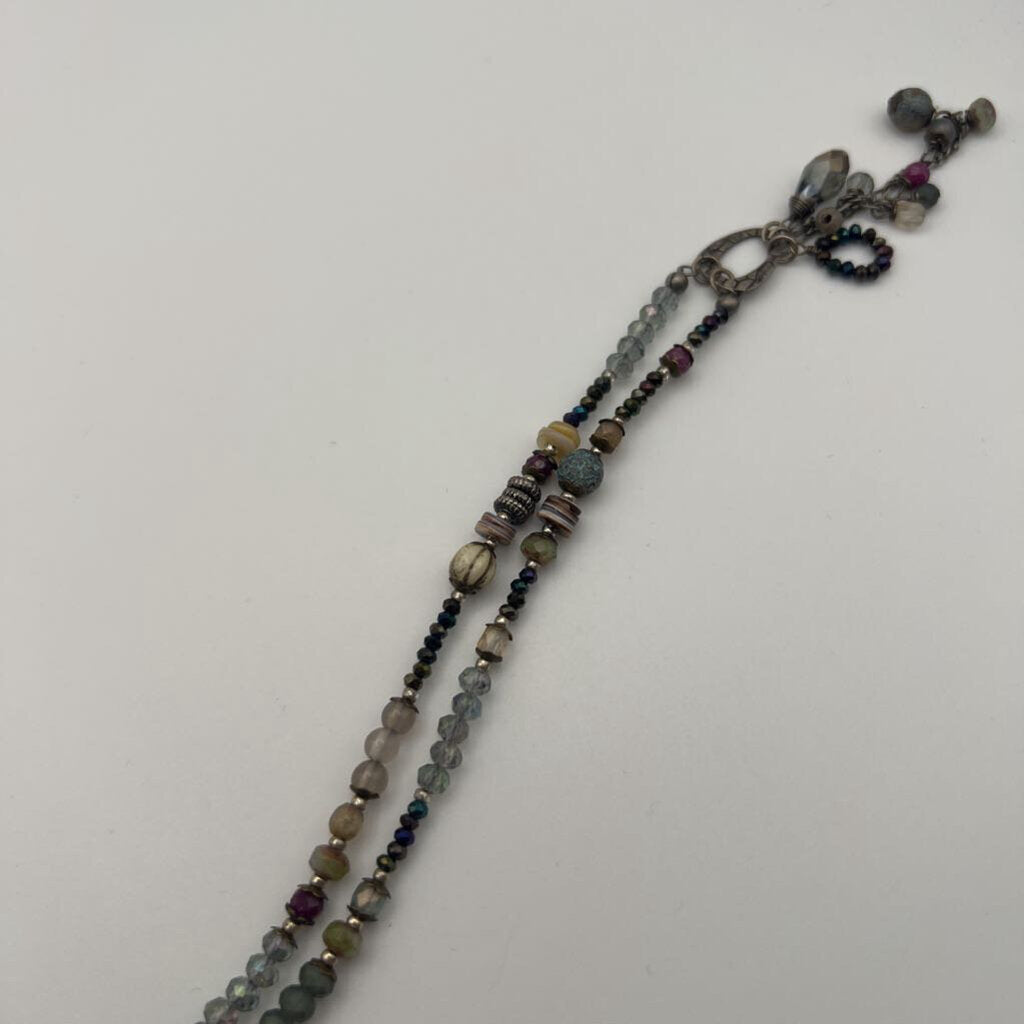 Anne Vaughan Silver/ Multi Beaded Necklace