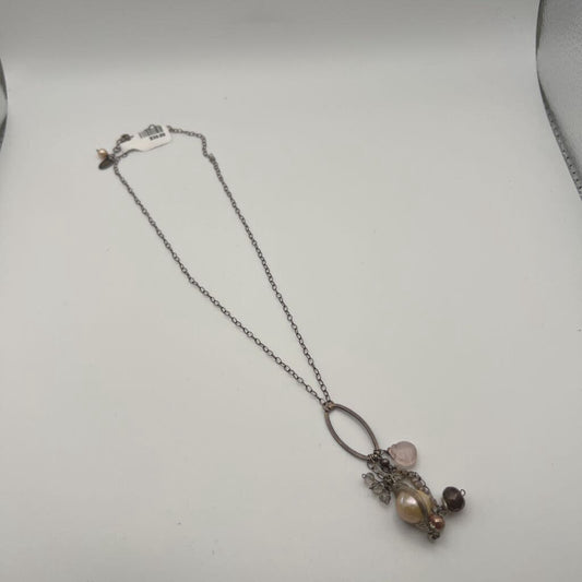 Anne Vaughan Gold/ Multi Beaded Pendant Necklace