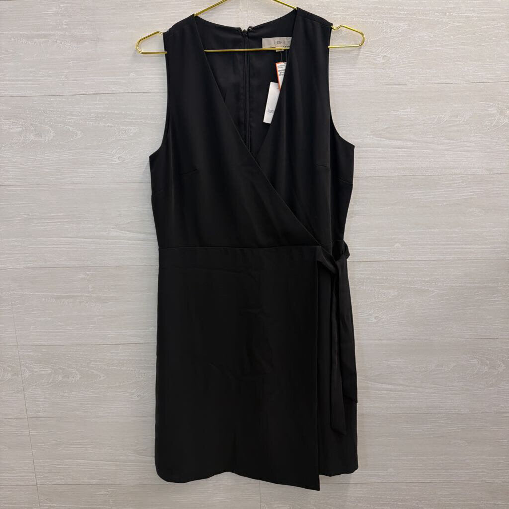 Loft Black Sleeveless Wrap Dress 8