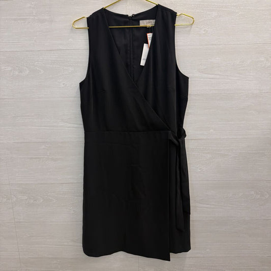 Loft Black Sleeveless Wrap Dress 8