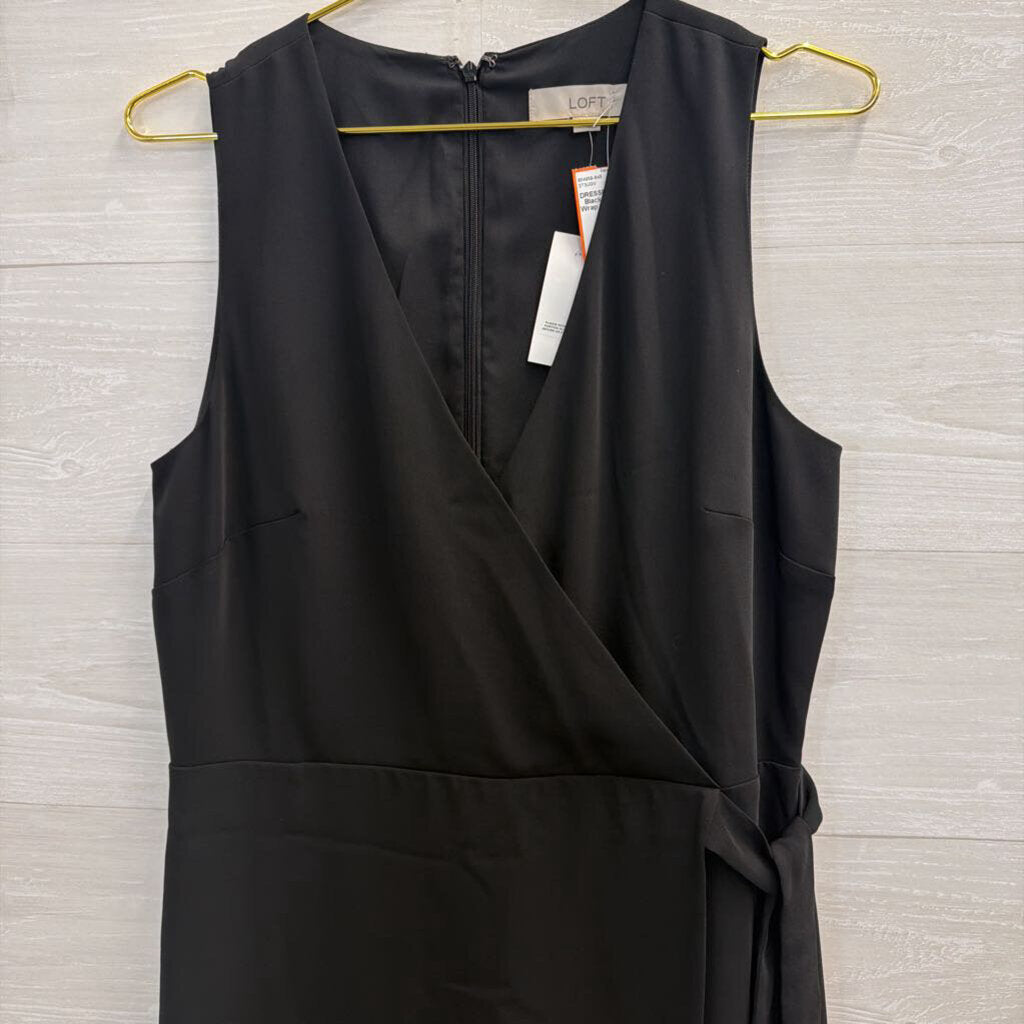 Loft Black Sleeveless Wrap Dress 8