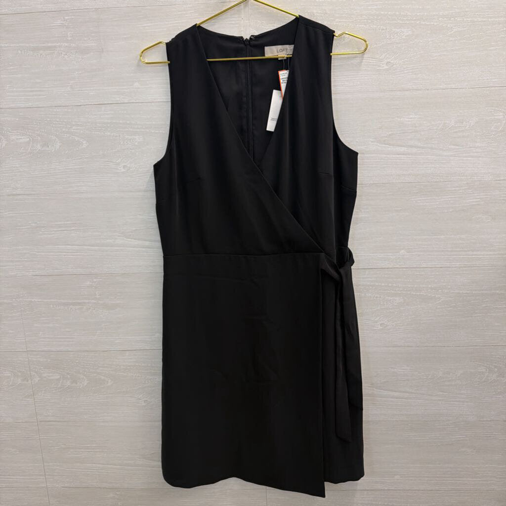 Loft Black Sleeveless Wrap Dress 8