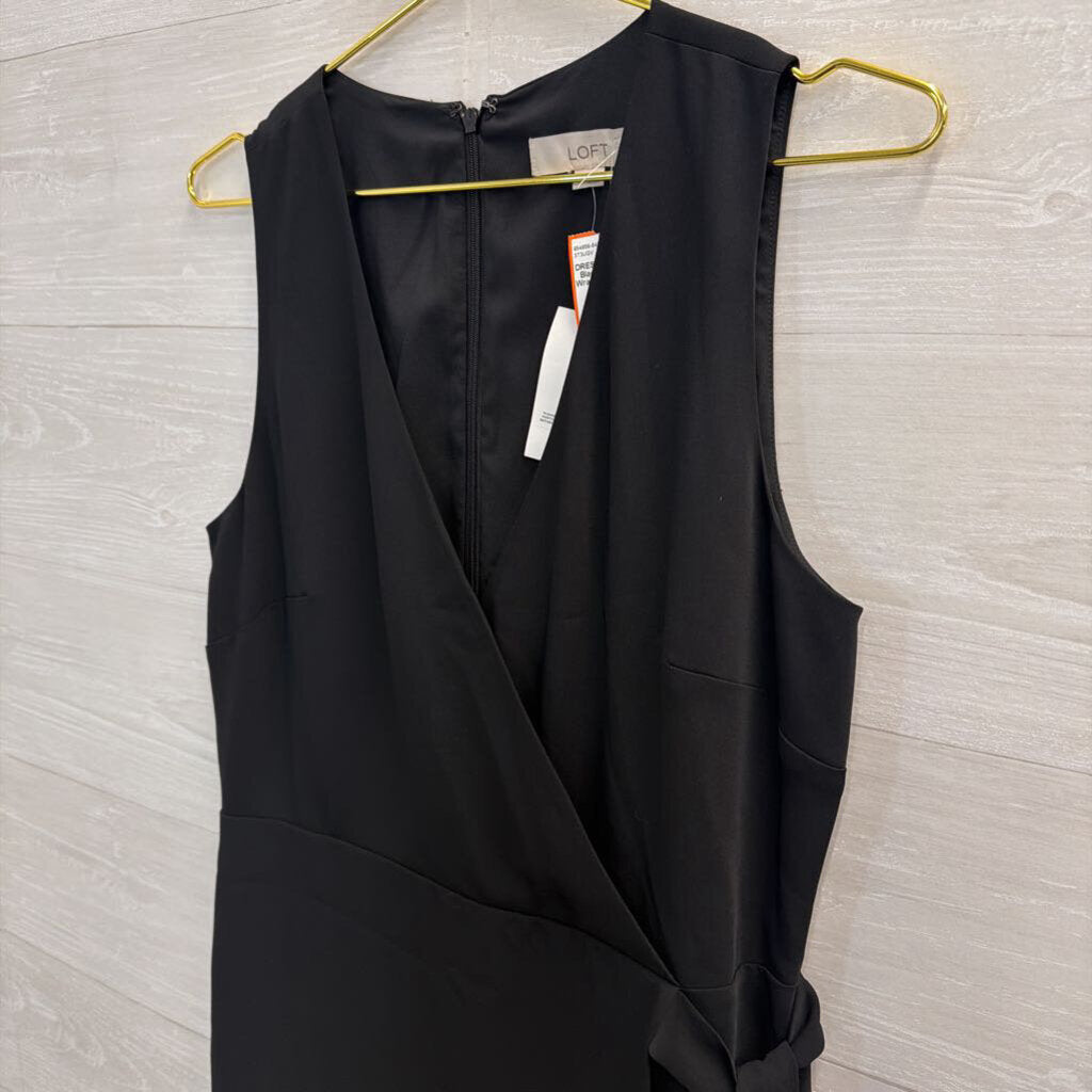 Loft Black Sleeveless Wrap Dress 8
