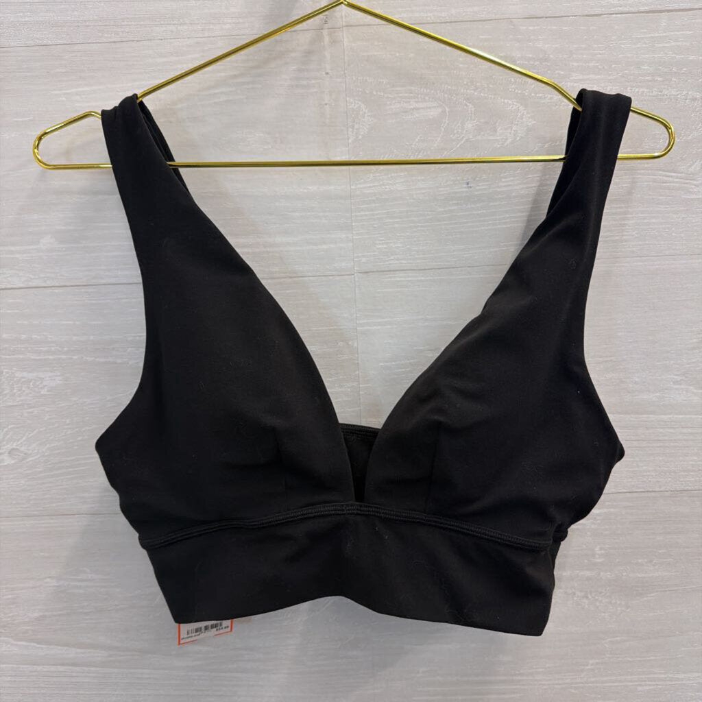 Vuori Soft Black V Neck Sports Bra Large