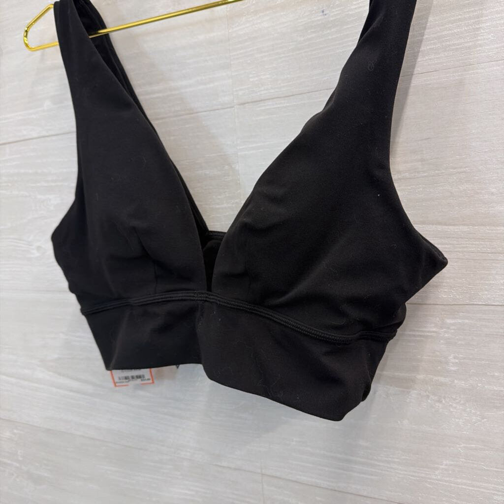 Vuori Soft Black V Neck Sports Bra Large