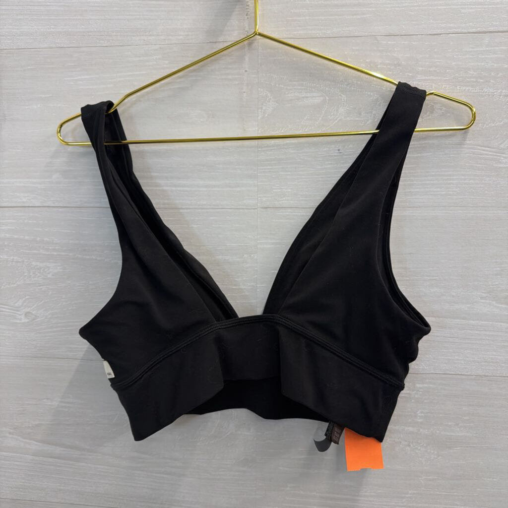 Vuori Soft Black V Neck Sports Bra Large