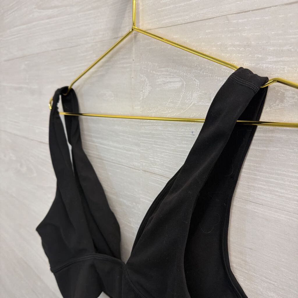 Vuori Soft Black V Neck Sports Bra Large