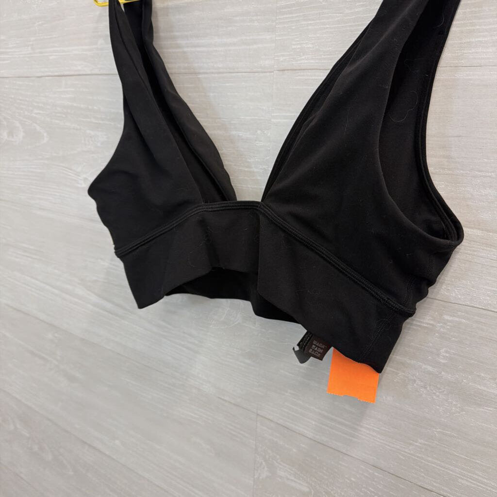 Vuori Soft Black V Neck Sports Bra Large