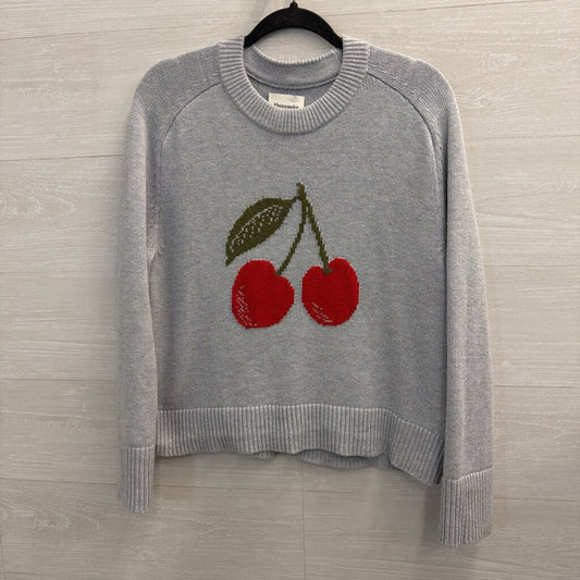 Abercrombie and Fitch Grey/ Red Knit Cherry Sweater Top Small