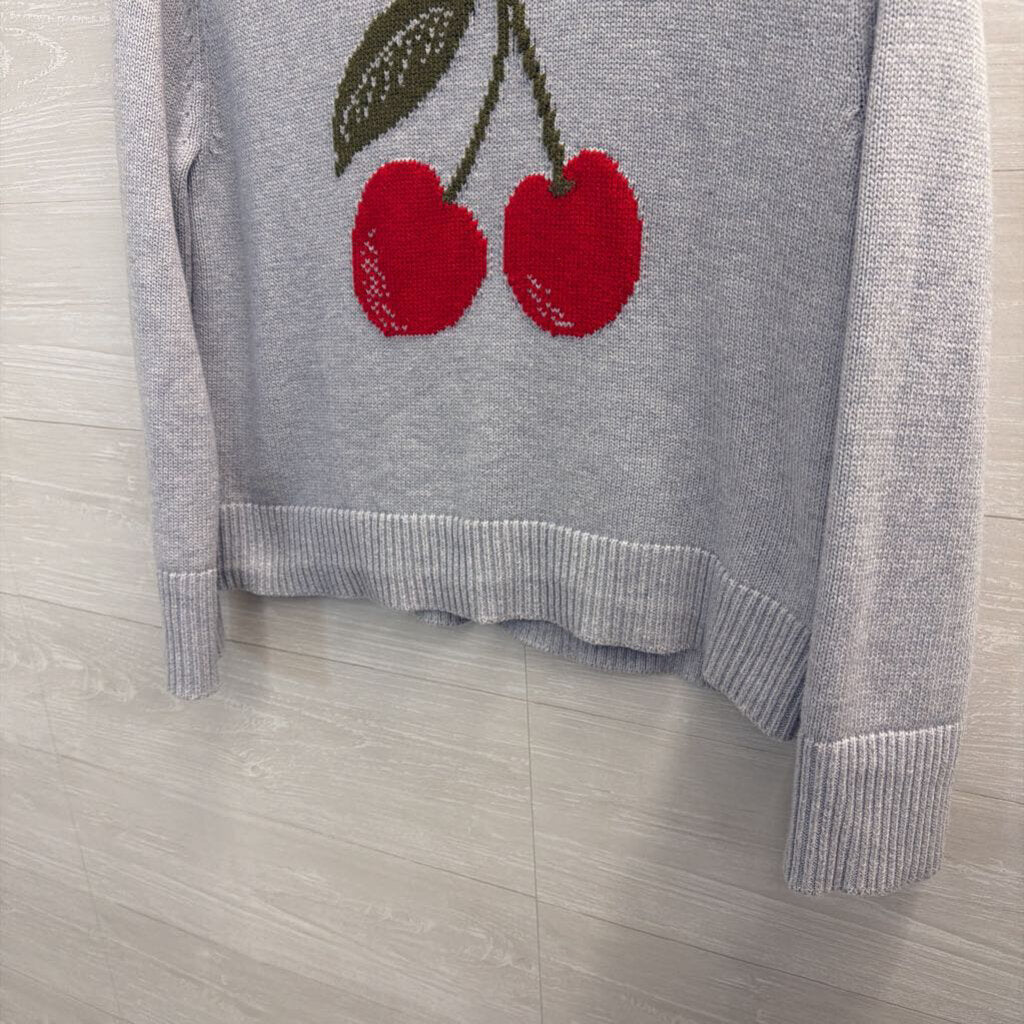 Abercrombie and Fitch Grey/ Red Knit Cherry Sweater Top Small