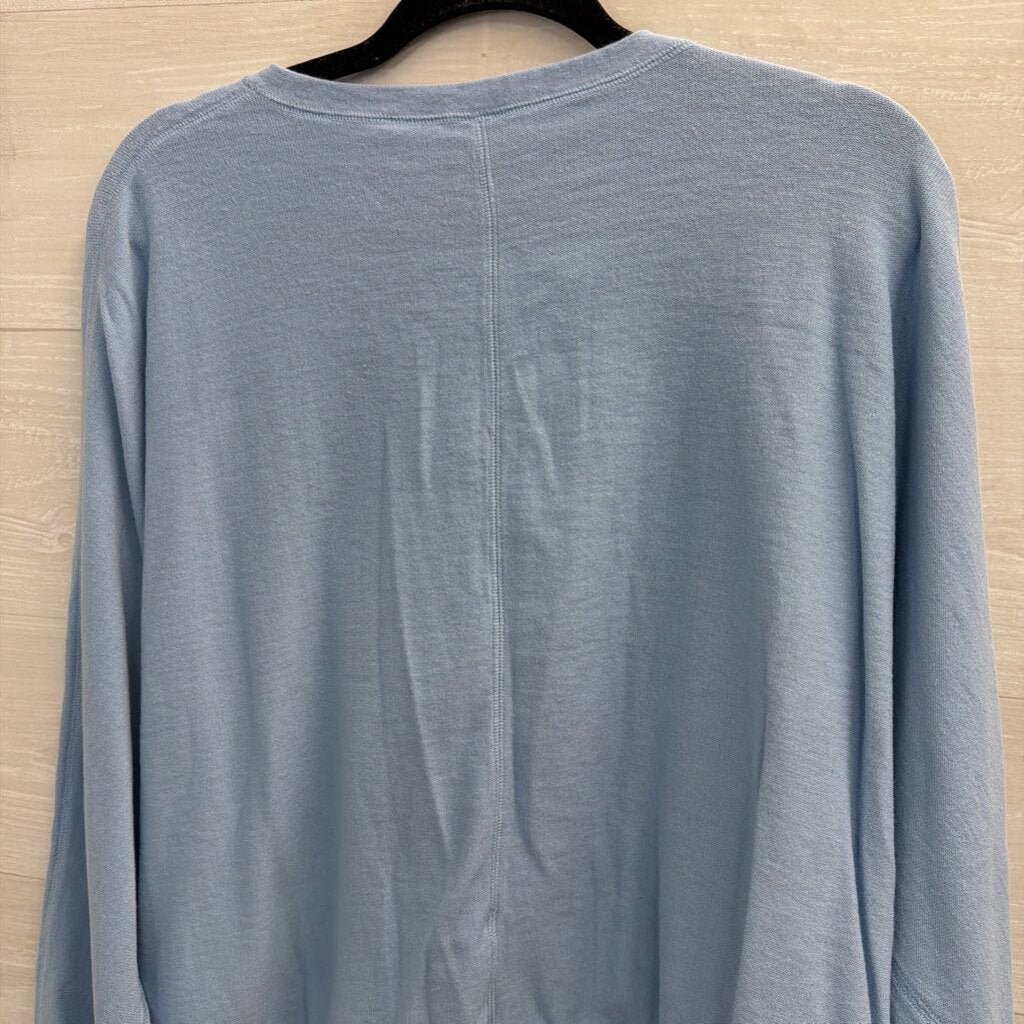 J Jill Blue Snap Front Long Sleeve Top 2X