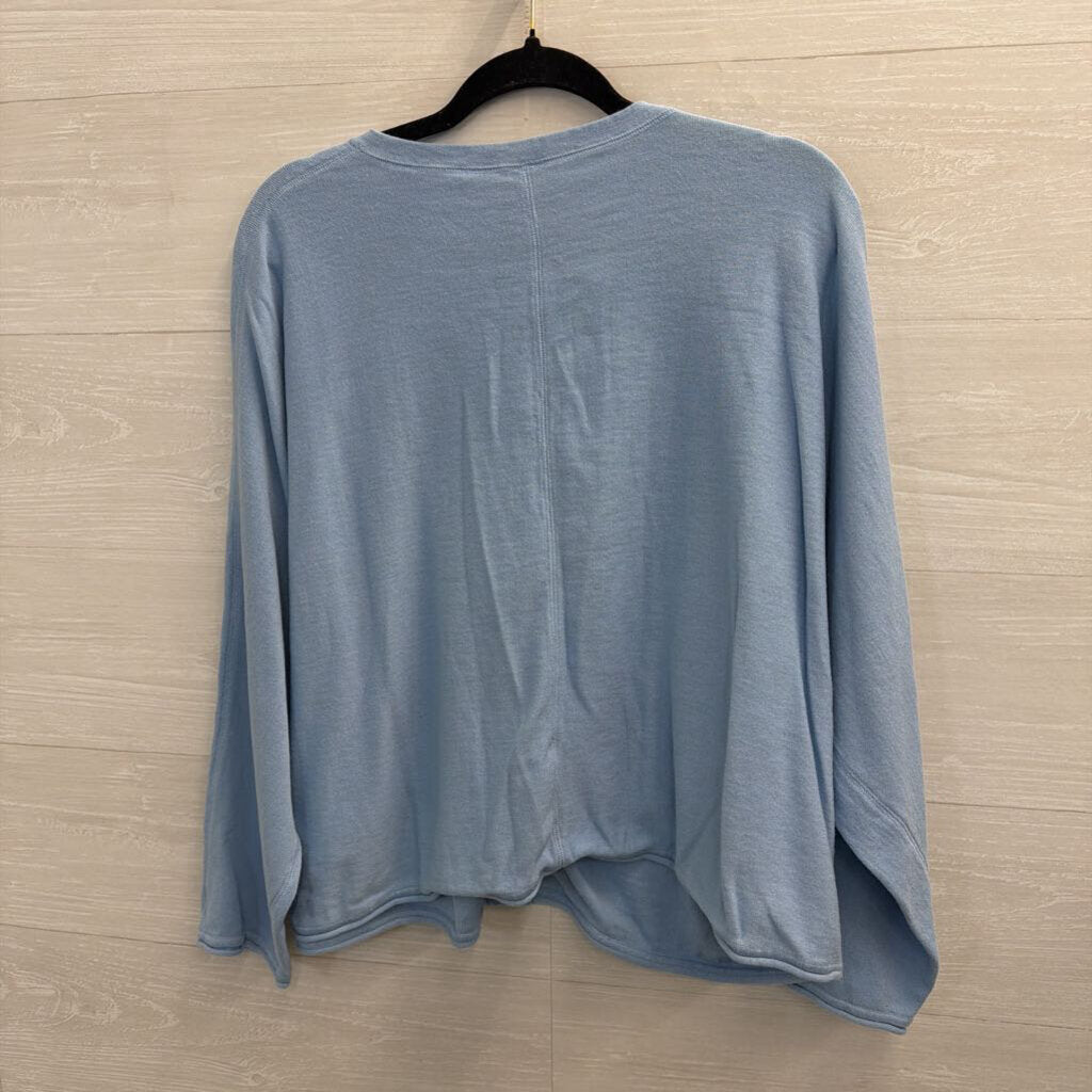 J Jill Blue Snap Front Long Sleeve Top 2X