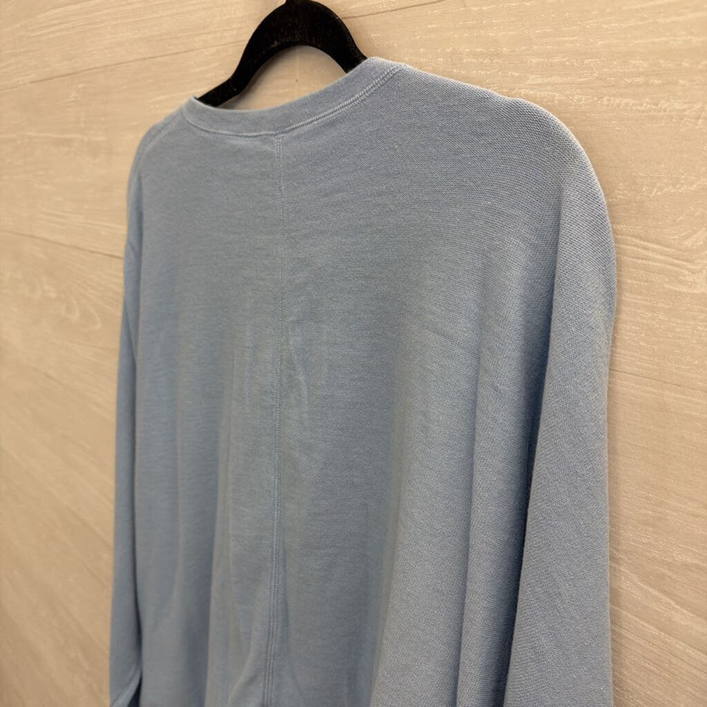 J Jill Blue Snap Front Long Sleeve Top 2X