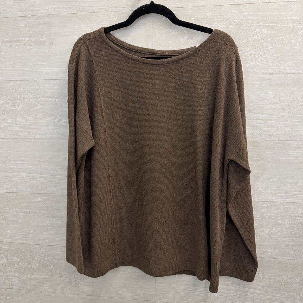 J Jill Brown Knit Long Sleeve Top/ Skirt Set 2X/ XL