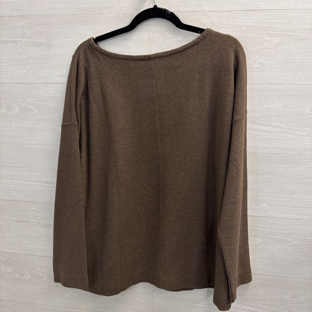 J Jill Brown Knit Long Sleeve Top/ Skirt Set 2X/ XL