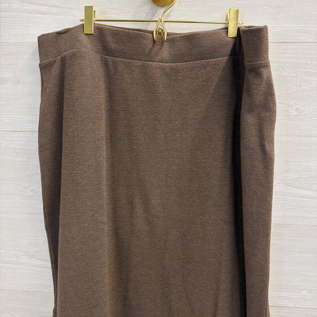 J Jill Brown Knit Long Sleeve Top/ Skirt Set 2X/ XL
